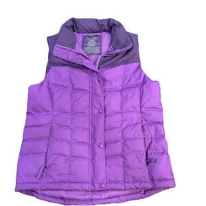 LL Bean Womens Mountain Classic Down Puffer Vest Sz M Downtek Pertex Purple